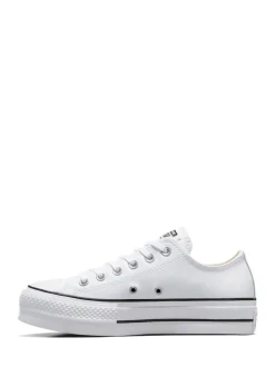 Blanc - Baskets Converse Platform Lift Chuck Ox en cuir
