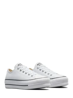 Blanc - Baskets Converse Platform Lift Chuck Ox en cuir