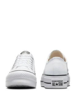 Blanc - Baskets Converse Platform Lift Chuck Ox en cuir