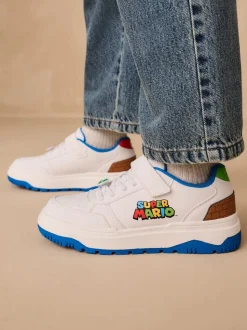 Blanc - Baskets Mario à lacets élastiques