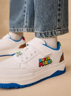 Blanc - Baskets Mario à lacets élastiques