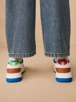 Blanc - Baskets Mario à lacets élastiques