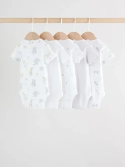 Blanc - Bodys pour bébés Manches courtes 5 Pack