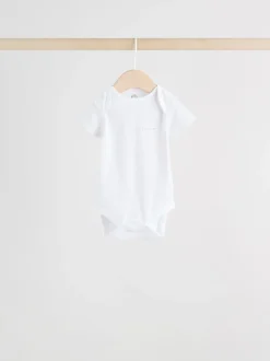 Blanc - Bodys pour bébés Manches courtes 5 Pack