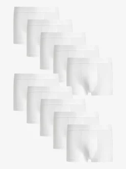 Blanc - Boxers hipsters riches en coton mélangé