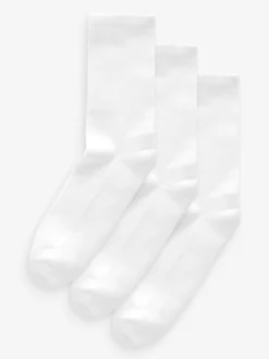 Blanc - Chaussettes de sport à semelles coussinées 3 Pack avec soutien de la voûte plantaire
