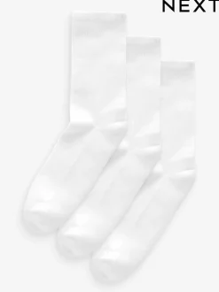 Blanc - Chaussettes de sport à semelles coussinées 3 Pack avec soutien de la voûte plantaire
