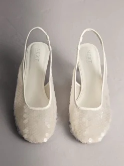 Blanc - Chaussures à talons Forever Comfort® à bout rond et à sequins