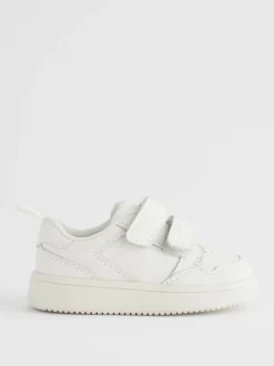 Blanc - Chaussures bébé Splash en cuir à fermeture scratch