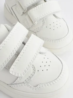 Blanc - Chaussures bébé Splash en cuir à fermeture scratch