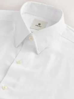 Blanc - Chemise élégante douce au toucher à manches longues
