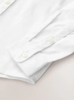 Blanc - Chemise Oxford à manches longues et Col mao (3-16ans)