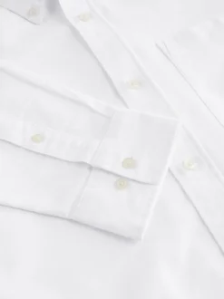 Blanc - Chemise Oxford douce à manches longues