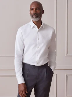 Blanc - Chemise Signature en coton satiné