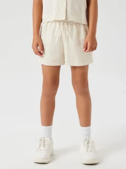 Blanc - Chemises à cordon de serrage aspect lin 100% coton Name It