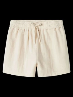 Blanc - Chemises à cordon de serrage aspect lin 100% coton Name It