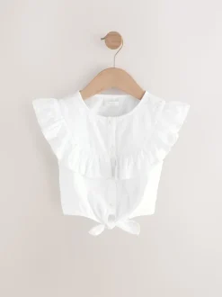 Blanc - Chemisier 100% coton avec col boutonné (316ans)