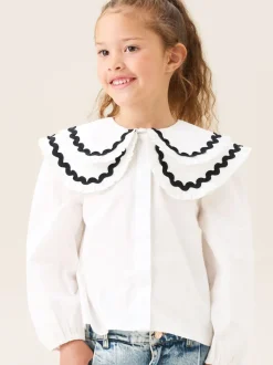 Blanc - Chemisier Angel & Rocket Leonie à pois double col