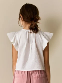 Blanc - Chemisiers noué sur le devant (3-16ans)