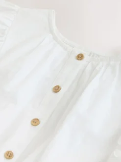 Blanc - Chemisiers noué sur le devant (3-16ans)