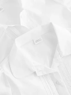 Blanc - Chemisiers scolaires à manches longues et bordures en dentelle 2 Pack (3-14ans)