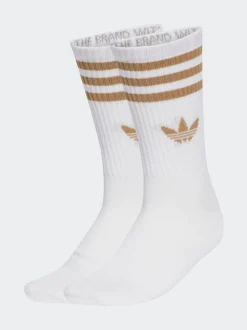 Blanc - Col rond - adidas Originals 3-Rayures Chaussettes Col rond 3 paires