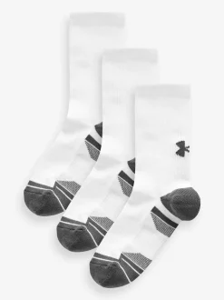Blanc - Col rond - Lot de 3 chaussettes Under Armour Performance Tech