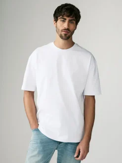 Blanc - Coupe ample - T-shirt épais 3 Pack