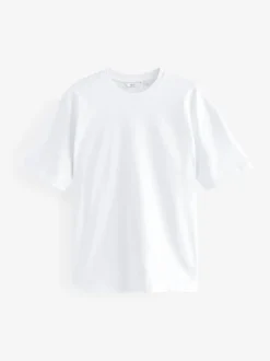 Blanc - Coupe ample - T-shirt épais 3 Pack