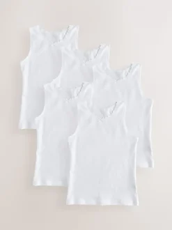 Blanc - Débardeur blanc à bordure en dentelle (1.5-16ans)