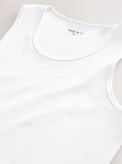 Blanc - débardeur côtelé 2 Lot