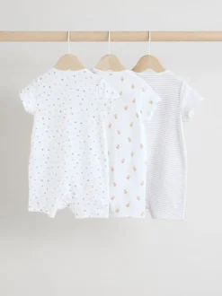 Blanc - Dors-bien zippé 100% coton Lot de 3 (0mois3ans)