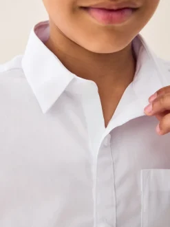 Blanc - Easy Fastening Manches courtes School Shirts 2 Pack (3-16ans)