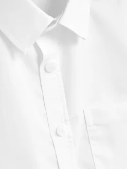 Blanc - Easy Fastening Manches courtes School Shirts 2 Pack (3-16ans)