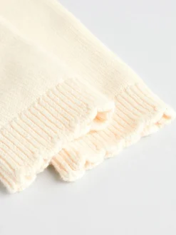 Blanc - Ensemble cardigan en maille à nœud à volants (0mois-3ans)