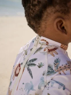 Blanc - Ensemble maillot de bain et chapeaux Sunsafe (3mths-7yrs)