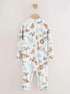 Blanc - Ensemble maillot de bain et chapeaux Sunsafe (3mths-7yrs)