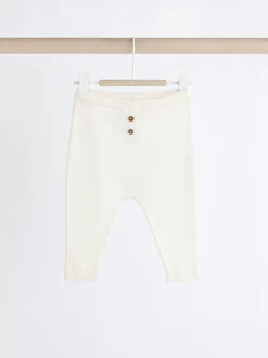 Blanc - Ensemble pull et pantalon en maille bébé (0mois-2ans)