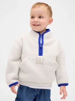 Blanc - Gap Sweat-shirt Sherpa à enfiler demi-zippé (6mois-5ans) (6mois-5ans)