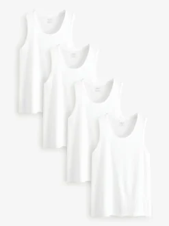 Blanc - 100Gilets en coton % 4 Lot