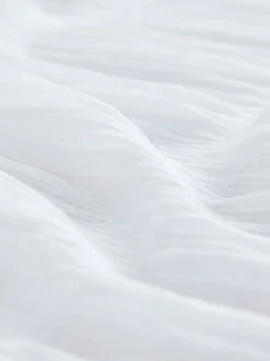Blanc - Haut froncé à Manches longues et Col rond