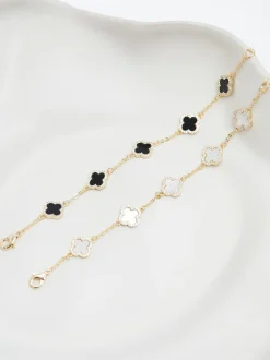 Blanc - Jon Richard Jets Bracelet trèfle en émail