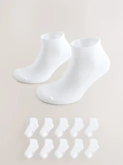 Blanc - Lot de 10 - Chaussettes de sport mi-hautes rembourrées