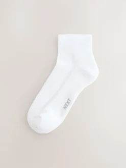 Blanc - Lot de 10 - Chaussettes de sport mi-hautes rembourrées