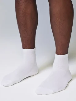 Blanc - Lot de 5 - Chaussettes de sport mi-hautes rembourrées