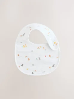 Blanc - Lot de 5 bavoirs imprimés animal Bébé