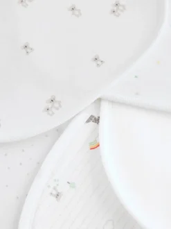 Blanc - Lot de 5 bavoirs imprimés animal Bébé