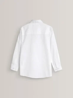 Blanc - Lot de 2 chemises à manches longues et col incurvé pour l'école (3-16ans)