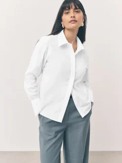 Blanc - Lot de 2 chemises ajustées extensibles indispensables à manches longues