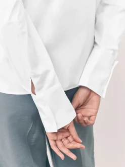 Blanc - Lot de 2 chemises ajustées extensibles indispensables à manches longues